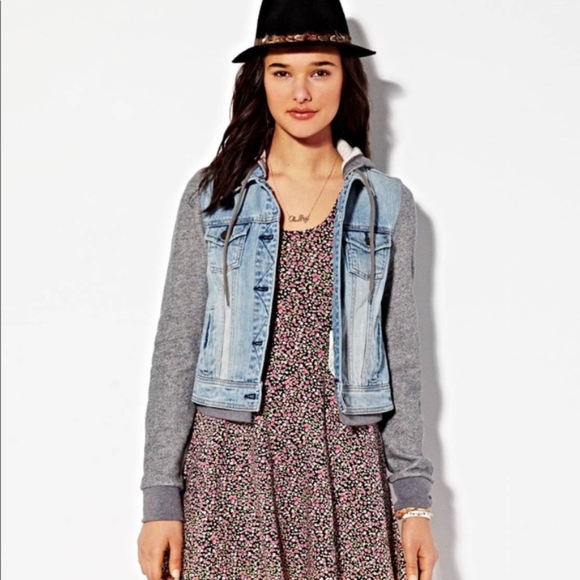 sweatshirt jean jacket american eagle